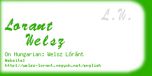 lorant welsz business card