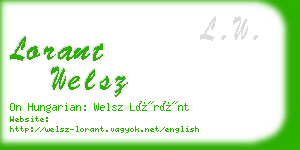 lorant welsz business card